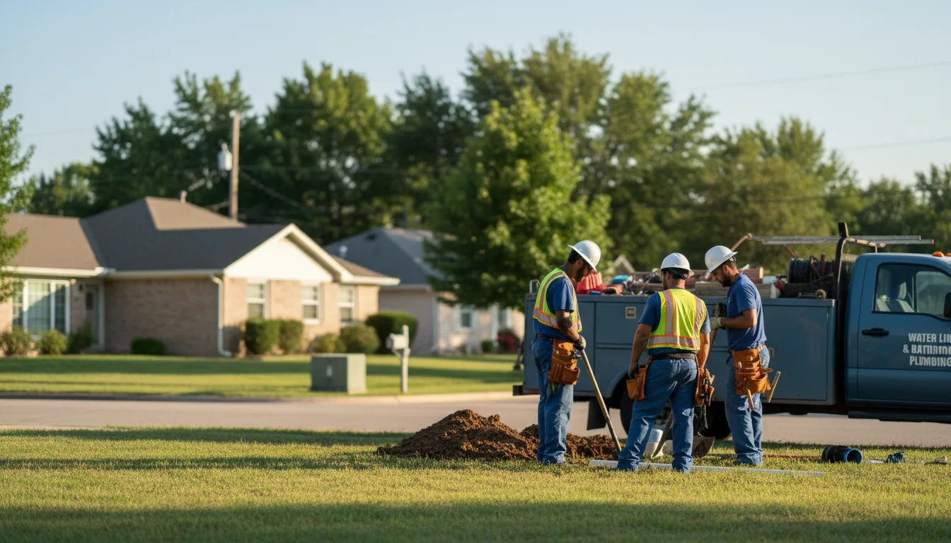 Residential water line and bathroom plumbing service in Corinne, UT